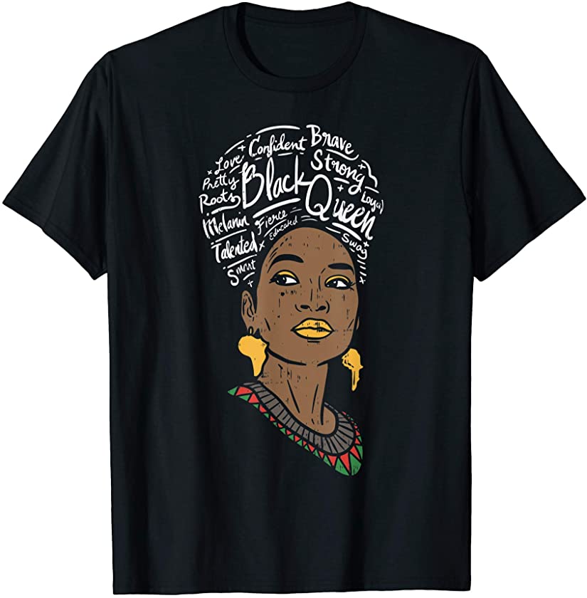 Melanin Shirts For Women Black Queen African Pride History T-Shirt