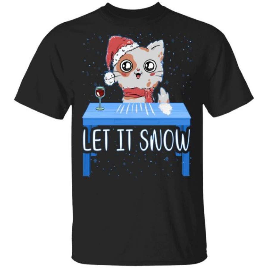 Let It Snow Santa Cat Adult Humor Cat Kitten Funny Gag Shirts – Cool Amazing Fashion