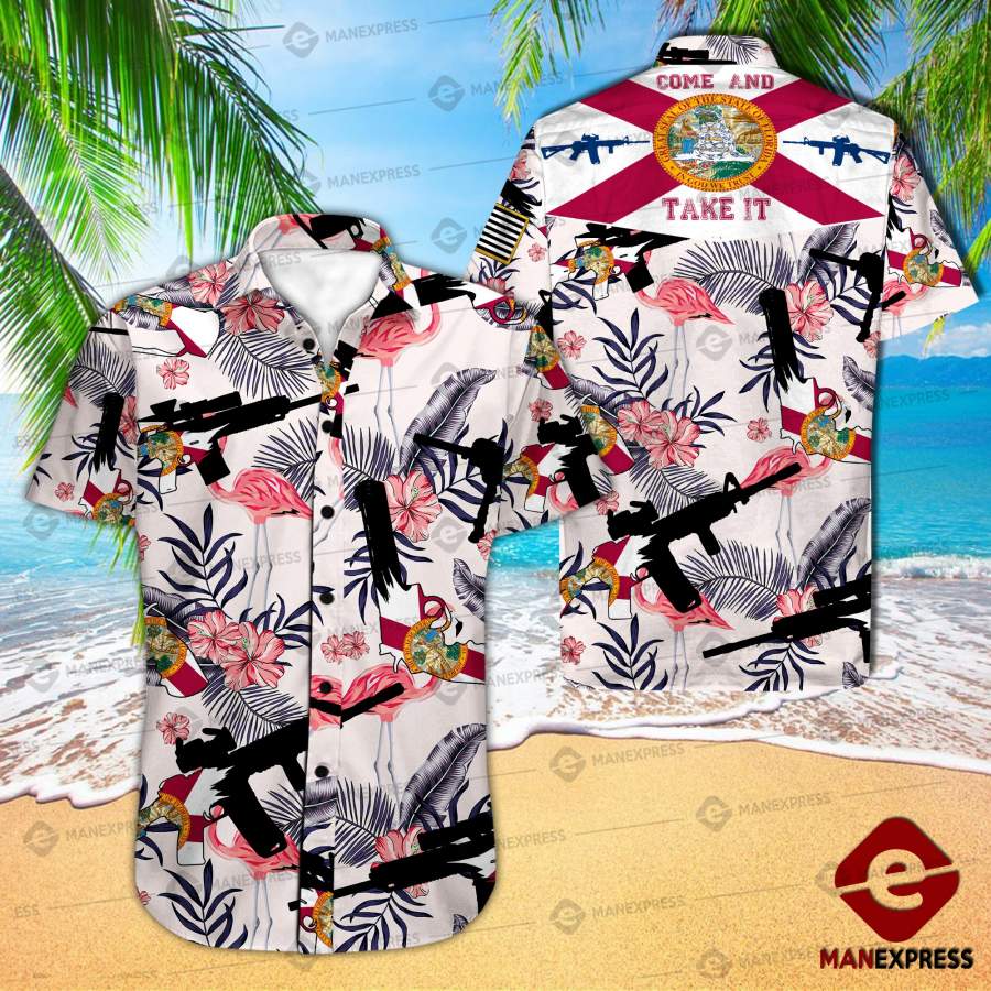 Florida United Patriot Three Percenter Hawaiian Shirt Ha56870