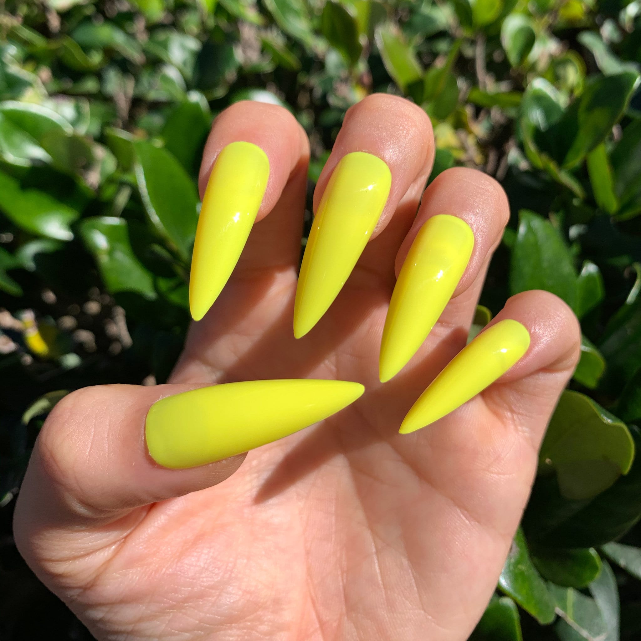 Lemon Drop Stiletto Press On Nails | Neon Yellow Nails | Fun Summer Nails | 20 PCS Nail Set | Glue on Nails | Instant Acrylic Nails | Gift