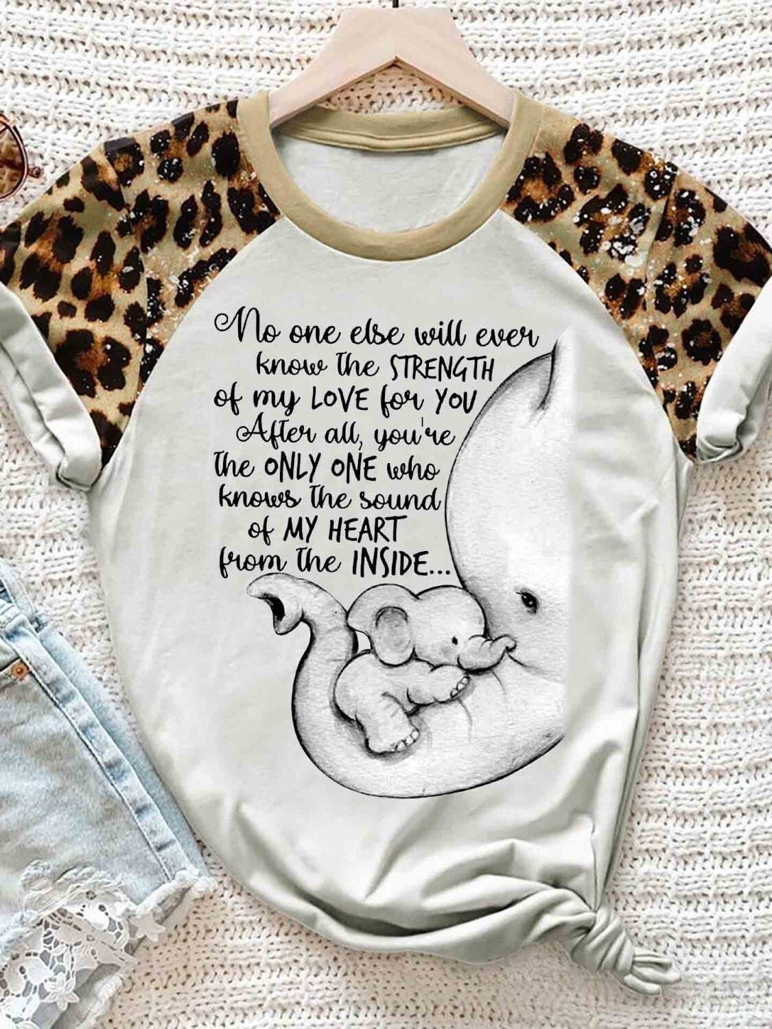 You’Re The Only One Who Knows The Sound Of My Heart Leopard 3D Hoodie Tshirt Gift For Mom Children