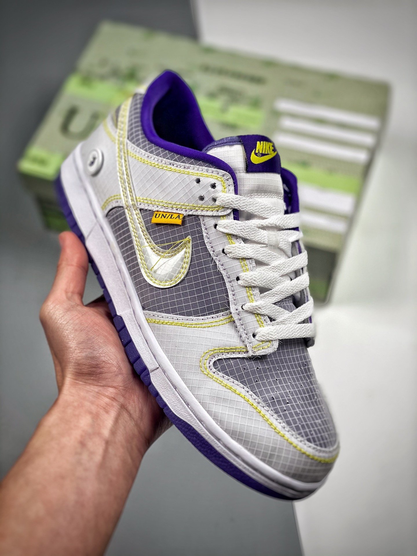 Union X Nike Dunk Low White Purple Yellow DJ9649-402 5338768