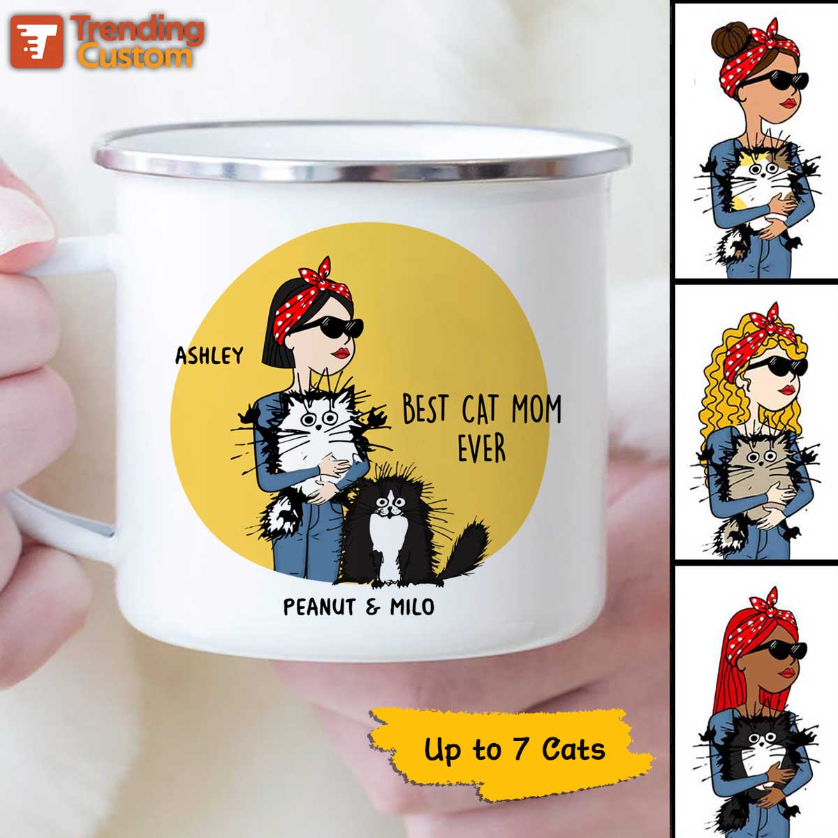 Best Cat Mom Cat Dad Stick Funny Cat Personalized Campfire Mug