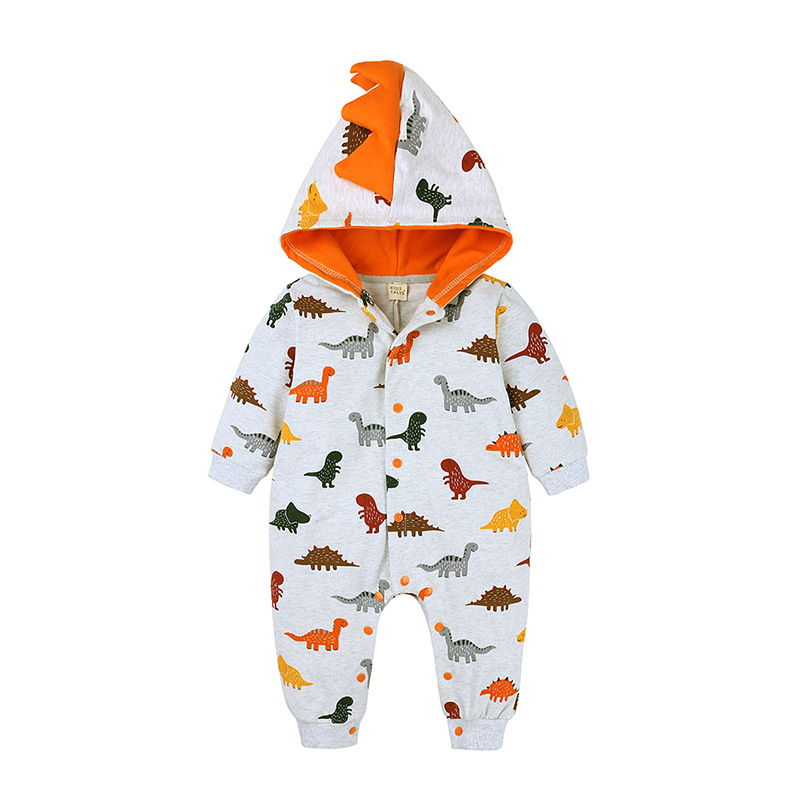 Umorden Infant Baby Boys Print Dino Dinosaur Costume Romper Outwear Hoodie Pocket Spring Fall Halloween Photography Fancy Dress alx