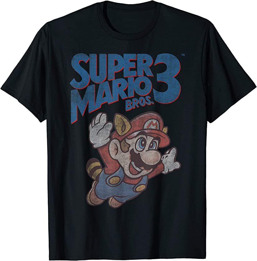 3 Flying Mario Vintage Distressed Poster T-Shirt