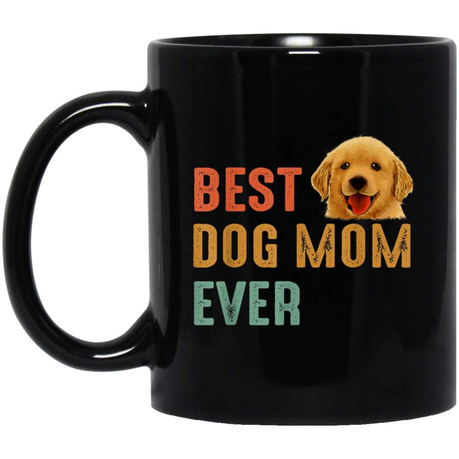 Vintage Best Dog Mom Ever Golden Retriever Puppy Mug