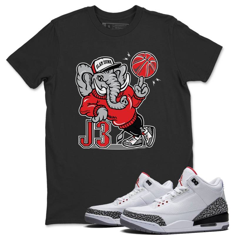 AJ3 Elephant Black T-Shirt – Air Jordan 3 White Cement