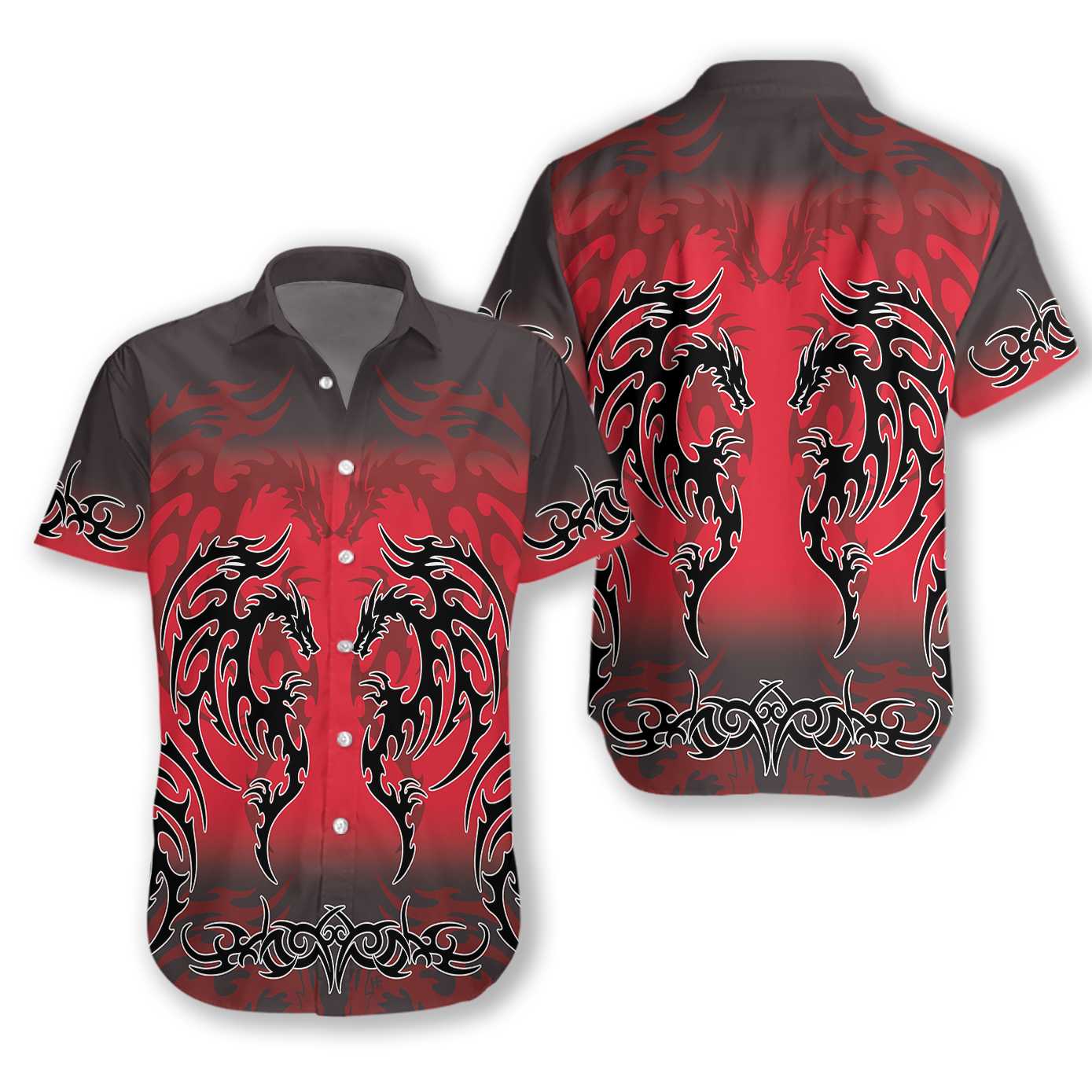 Red Tribal Dragon Hawaii Shirt For Men Women Adult Ha93