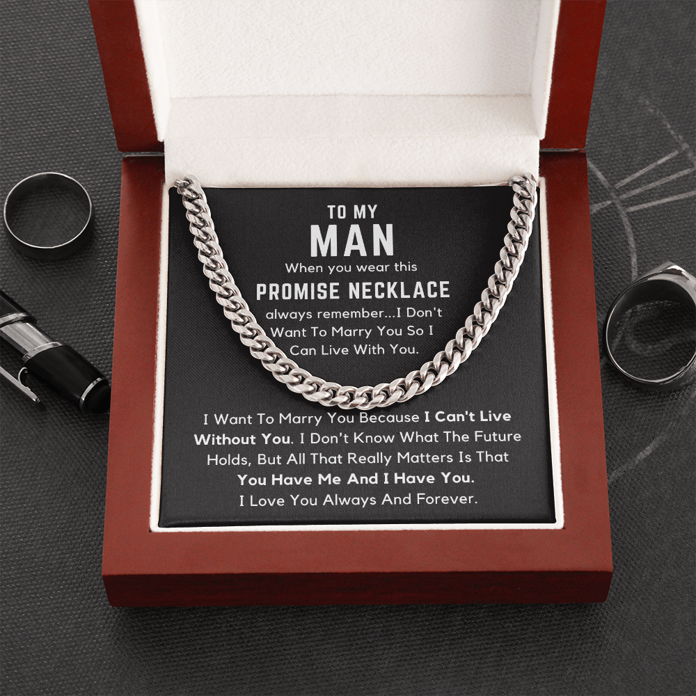 To My Man Promise Necklace – Cuban Link Chain Necklace