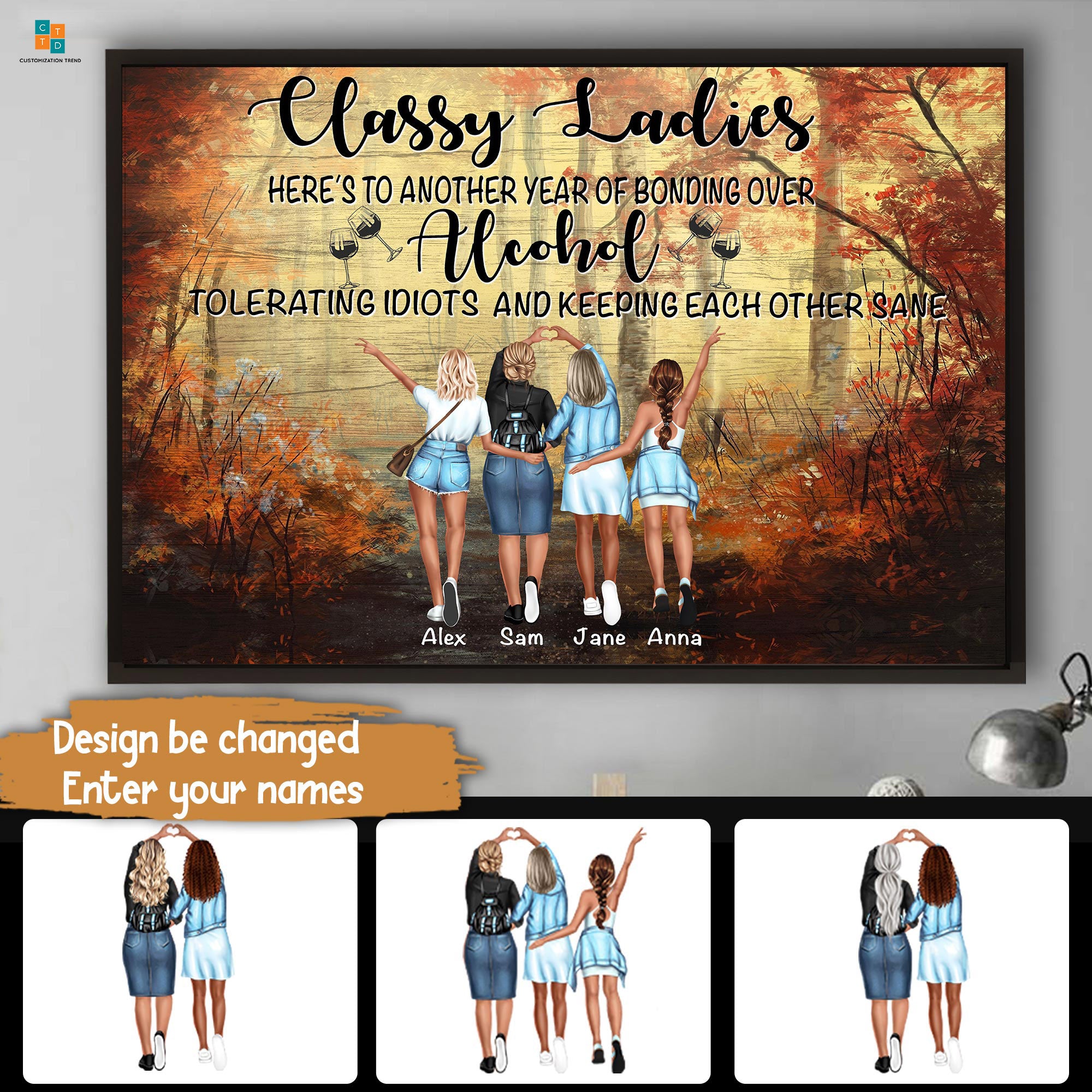 Personalized Poster Gift For Besties - Classy Ladies Here's To Another ...