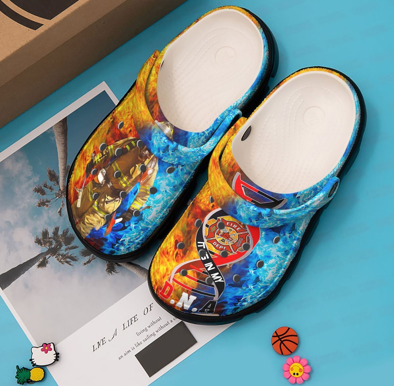 Firefighter Personalized Clog, Custom Name, Text, Color, Number Fashion Style For Women, Men, Kid, Print 3D Firefighter Dna