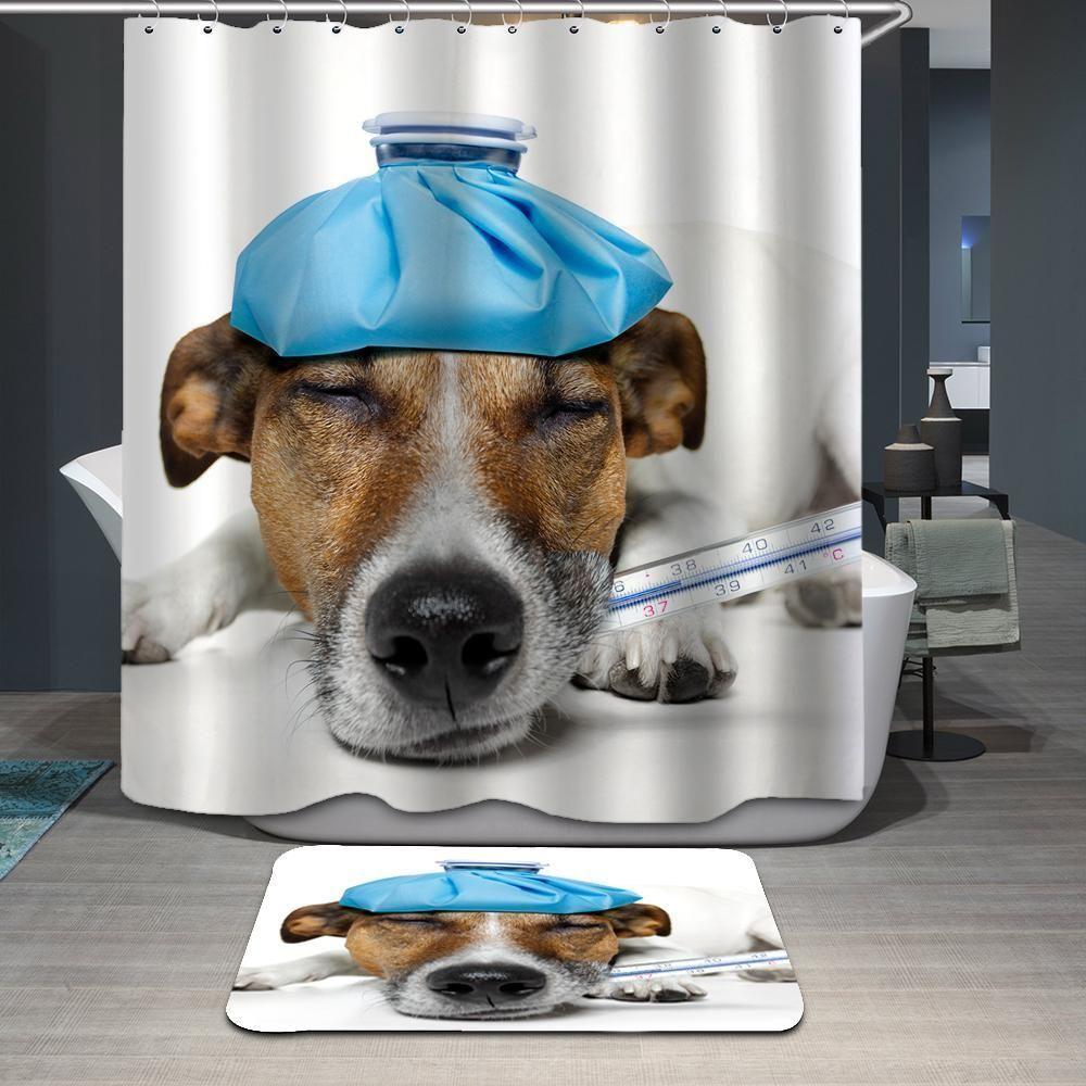 The Dog Was Sicked 3D Printed Shower Curtain Gift Home Decoration