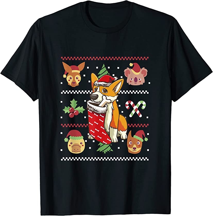 Welsh Corgi Dog Stockings Ugly Christmas Corgi Dad, Corgi T-Shirt