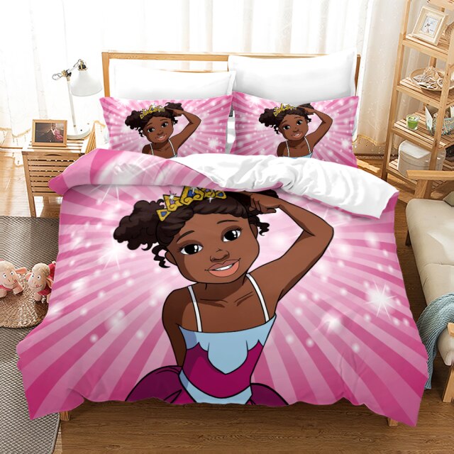 3D Cute Printed African Girl Bedding Set Sexy Lady Beauty Duvet Cover Set Luxury Bed Cover Single Double King Size