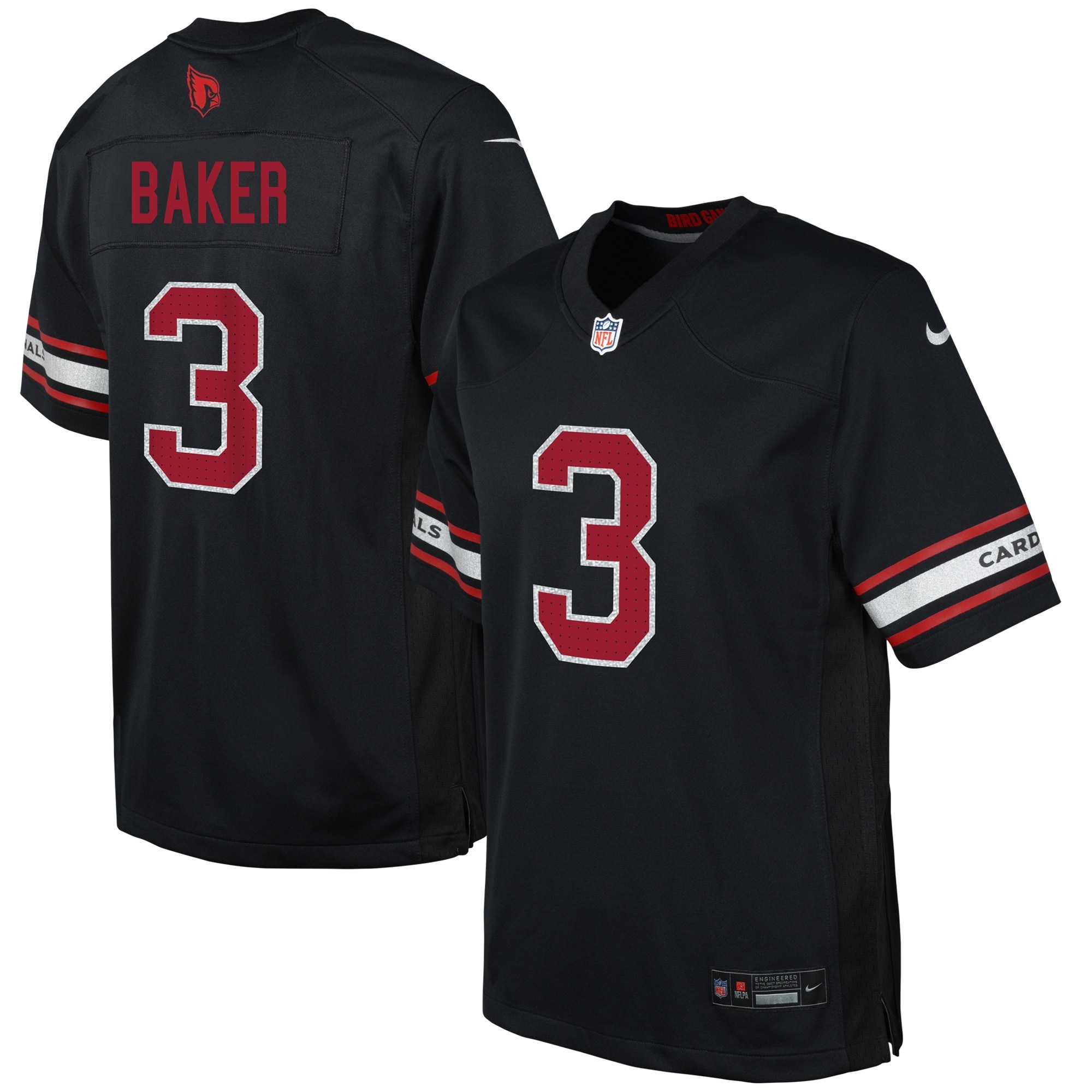 Youth Arizona Cardinals Budda Baker Black Game Jersey