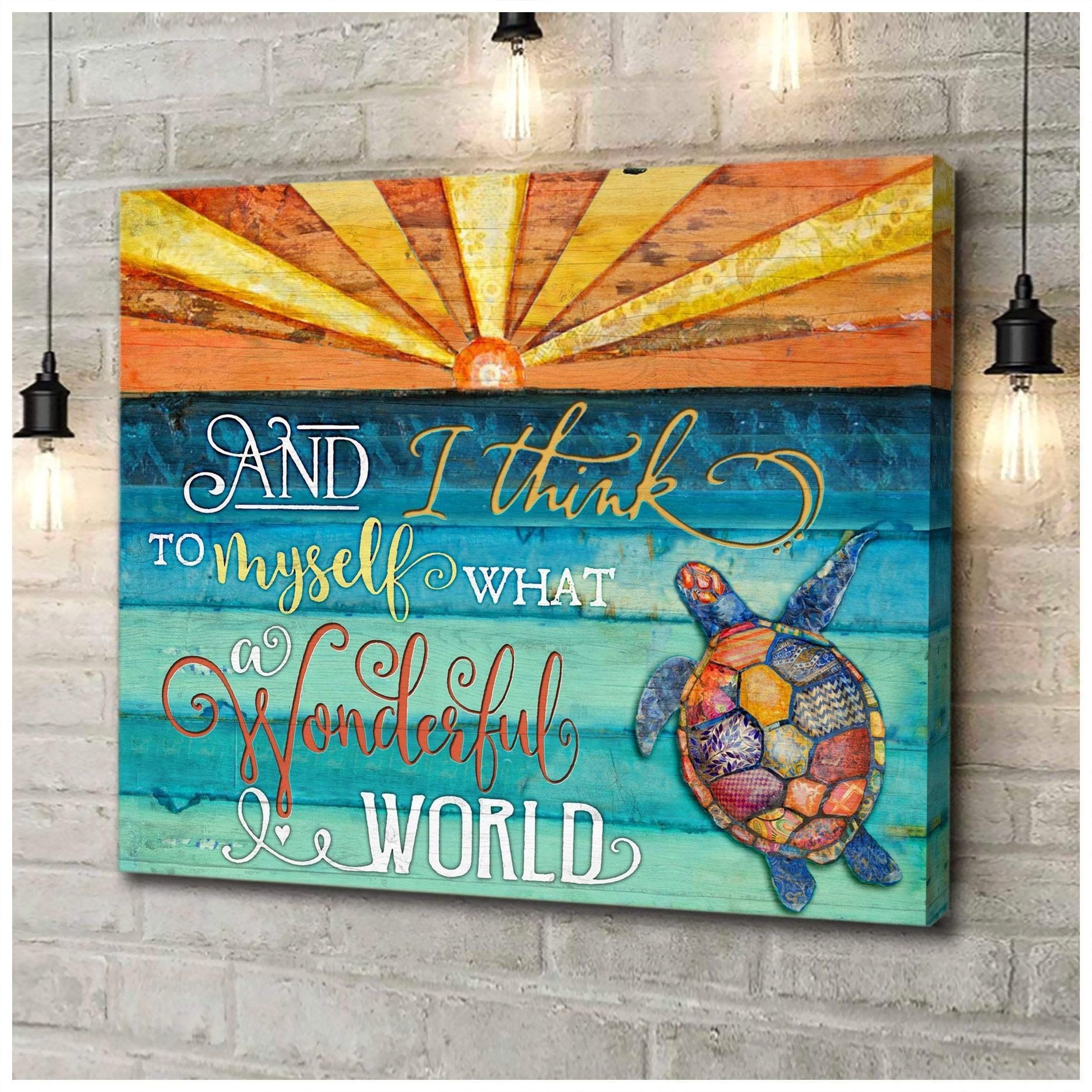 And I Think Turtle Wall Art Canvas Gift For Family, Wall Art Decor, Canvas Print, Home Decor