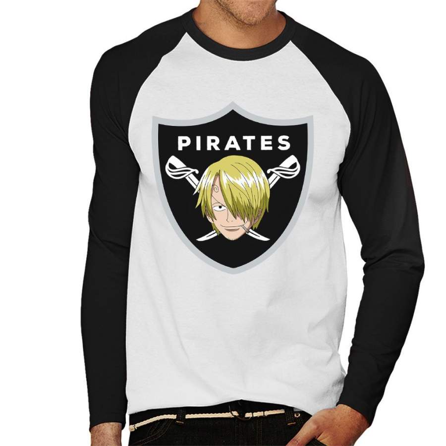 One Piece Vinsmoke Sanji Raiders Logo Men’s Baseball Long Sleeved T-shirt