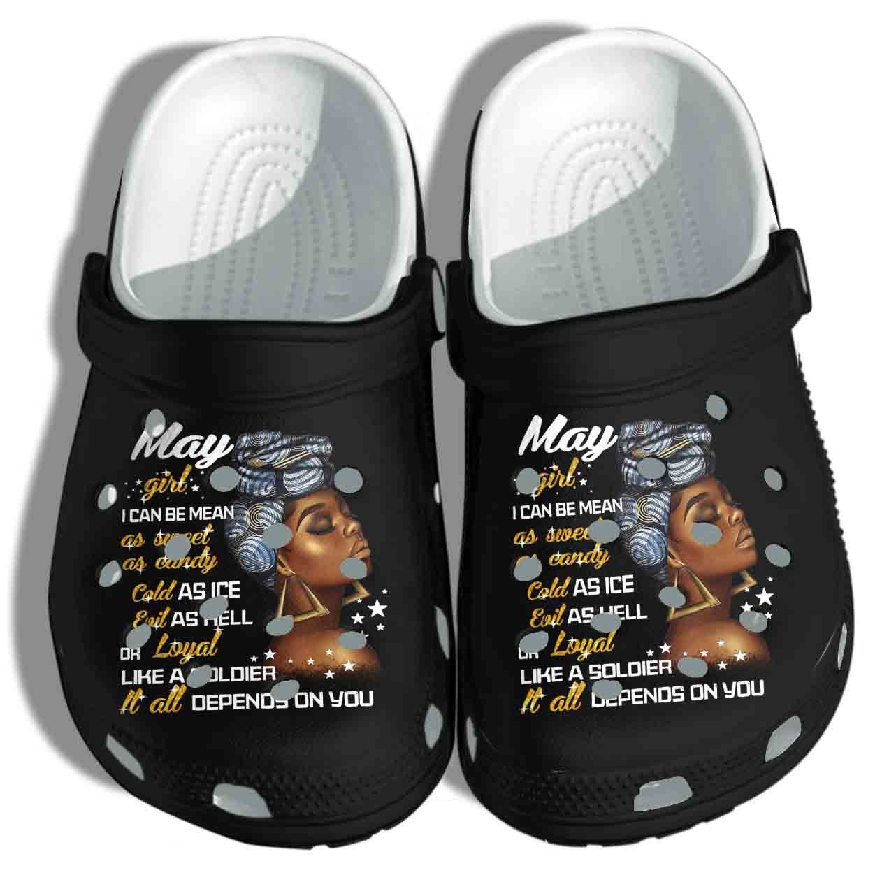 May Girl Black Queen Shoes – Evil Loyal Crocs Clog Birthday Gift For Woman Girl Daughter