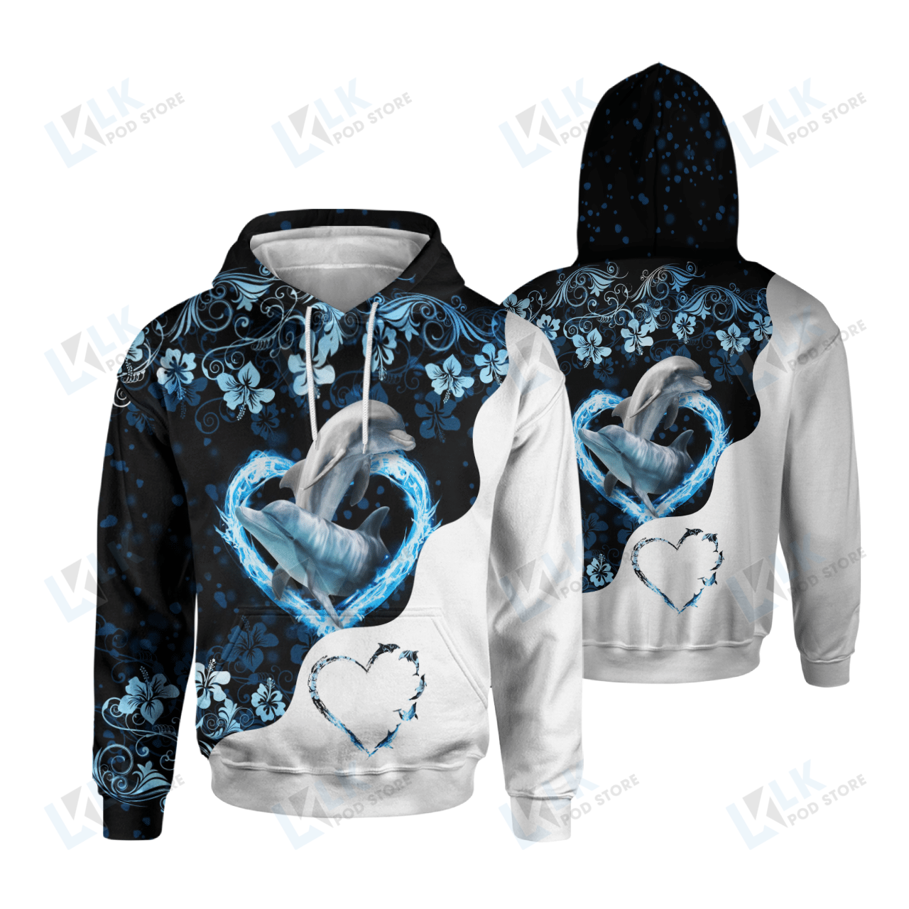 DOLPHIN – HOODIE Half Curse Love Blue