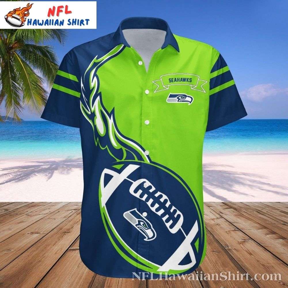 Flame Ball Design  Seattle Seahawks Game Day Hawaiian Shirt