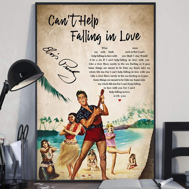 Can’T Help Falling In Love Portrait Poster Gift For Friends Home Decor Wall Art Visual Art