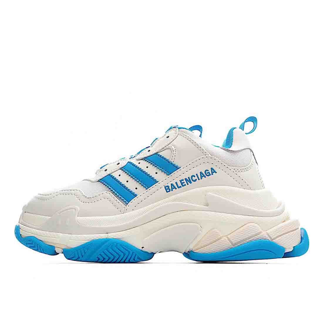 Balenciaga Adidas Triple S Sneakers In WhiteBlue SNK717566778