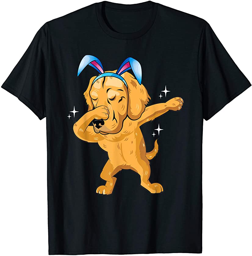 Dabbing Bunny Golden Retriever Dog Easter Day Gift T-Shirt