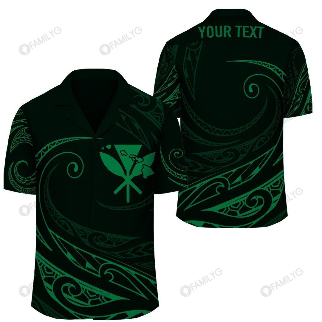 Polynesian Design Kanaka Map – Green – Frida Style Hawaii Shirt Summer Hawaiian For Men, Women, Couple
