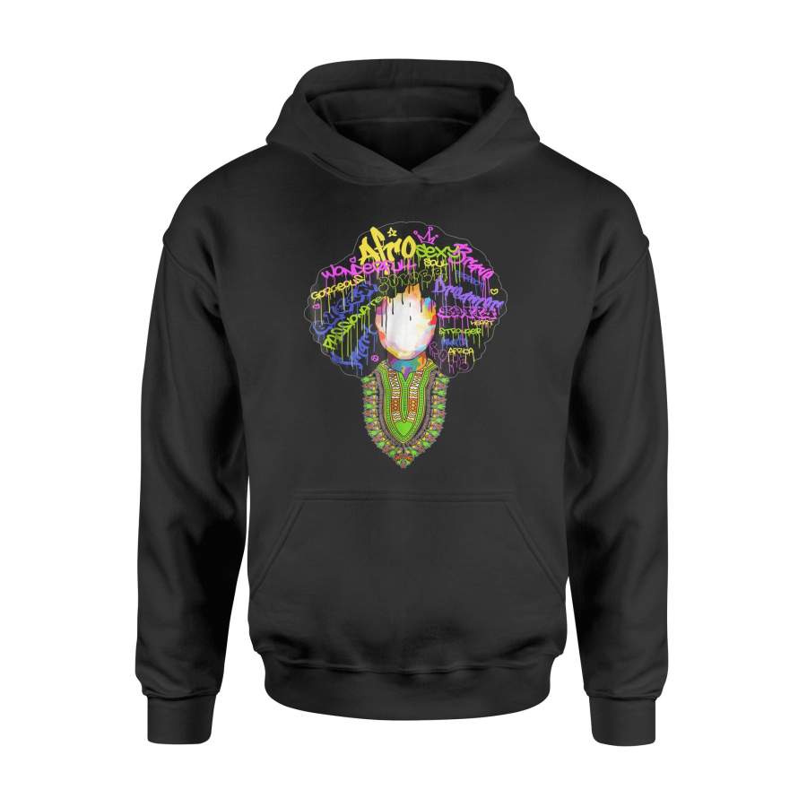 Educated Black Queen Afro Word Art Natural Hair Hoodie