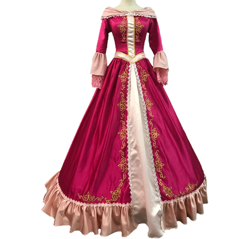 Belle Cosplay Costume Red Dress Halloween Costumes Women Girls Dress With Long Sleeve For Christmas Party alx