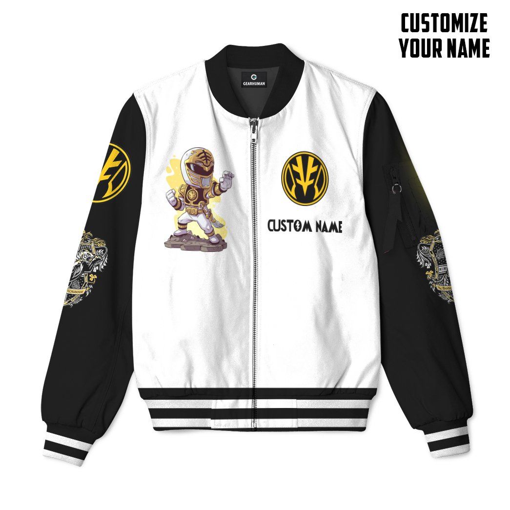 Casespring 3D Mighty Morphin Power Ranger White Custom Name Bomber