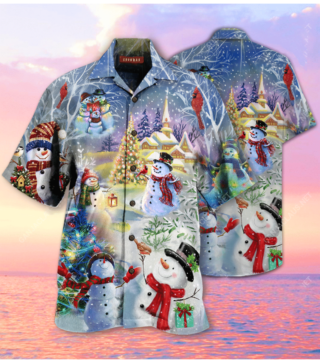 Shop Amazing Christmas Snowman Unisex Hawaii Shirt Ha47106