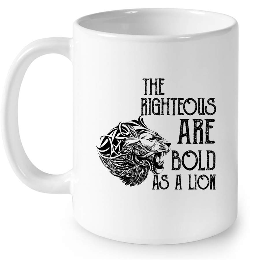 The Righteous Are Bold As A Lion (w) – Full-Wrap Coffee White Mug