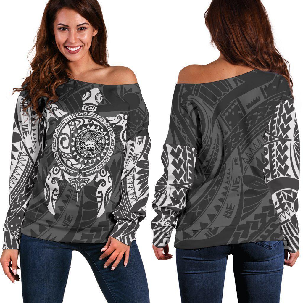 American Samoa Turtle Polynesian Shoulder Sweater