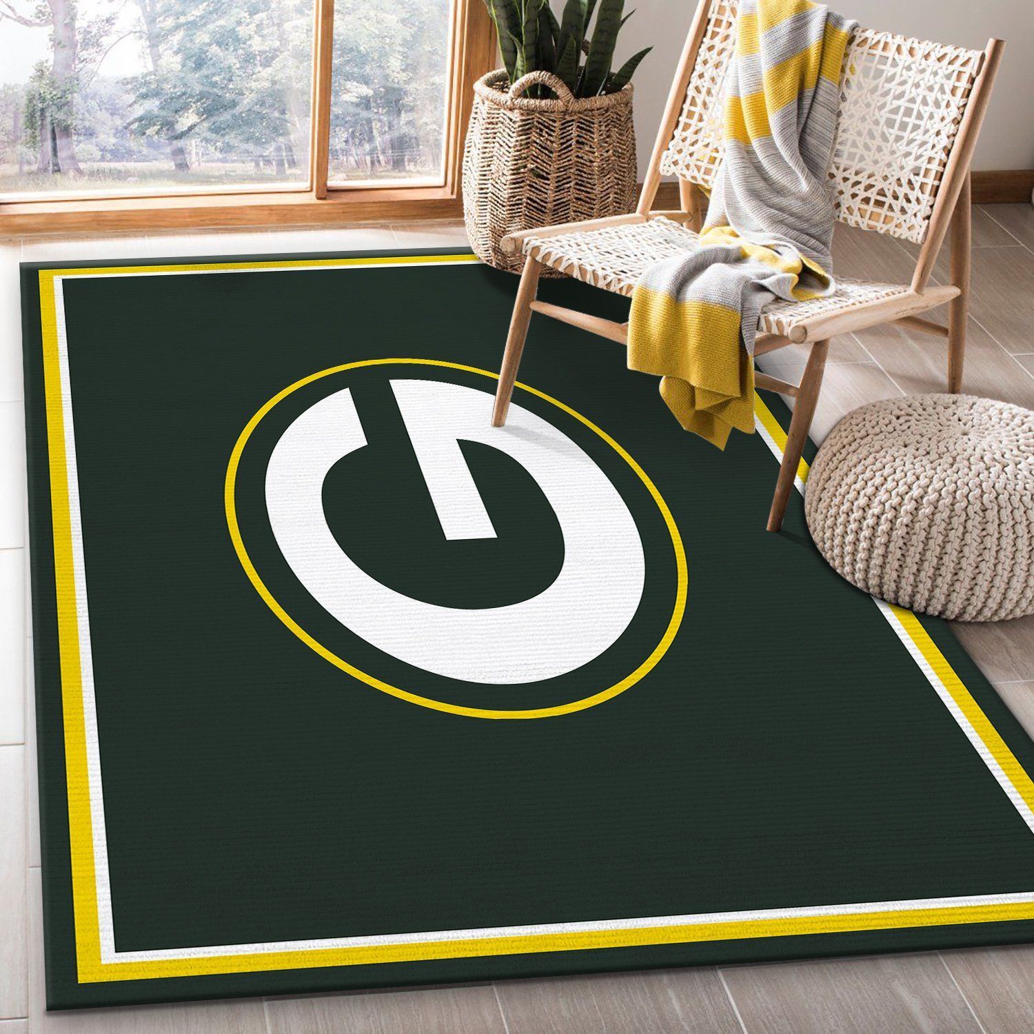 Green Bay Packers rug Football rug Floor Decor The US Decor