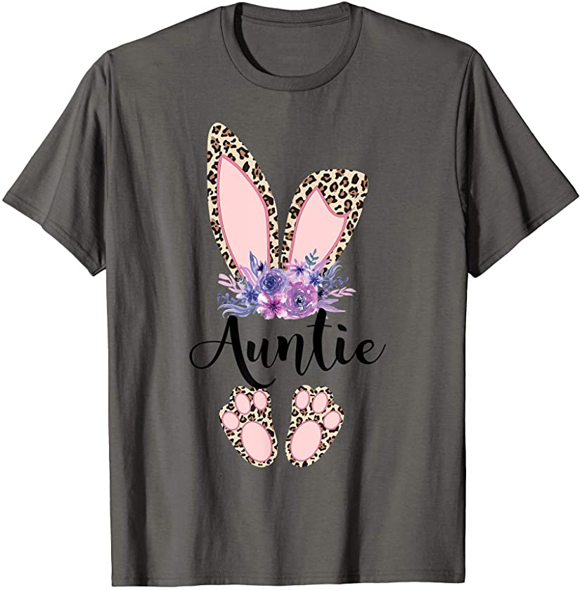 Aunt Easter Cute Easter Bunny Leopard Easter Day Gift T-Shirt