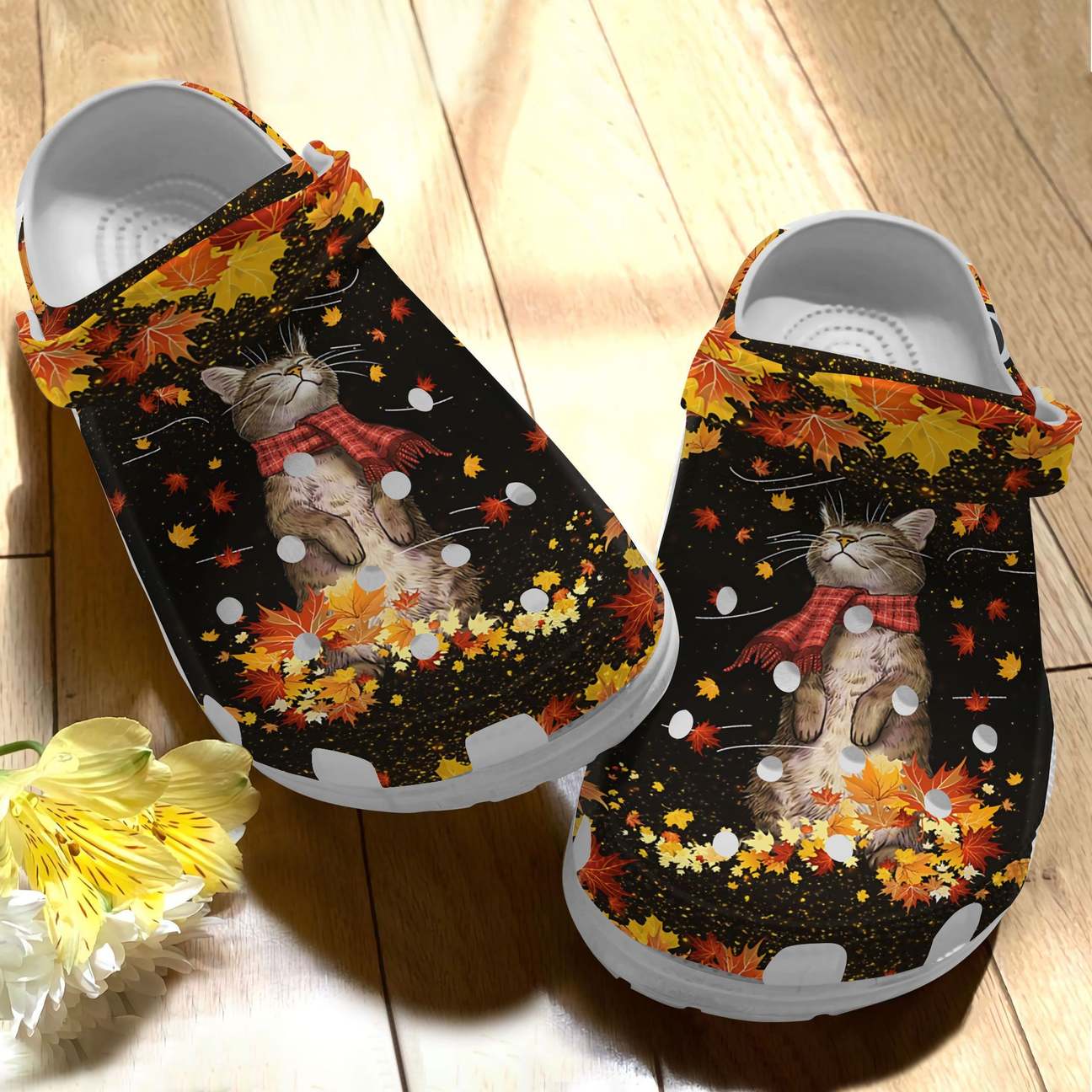 Cat Personalized Clog, Custom Name, Text, Color, Number Fashion Style For Women, Men, Kid, Print 3D Lovely Cat With Autumn Vibe