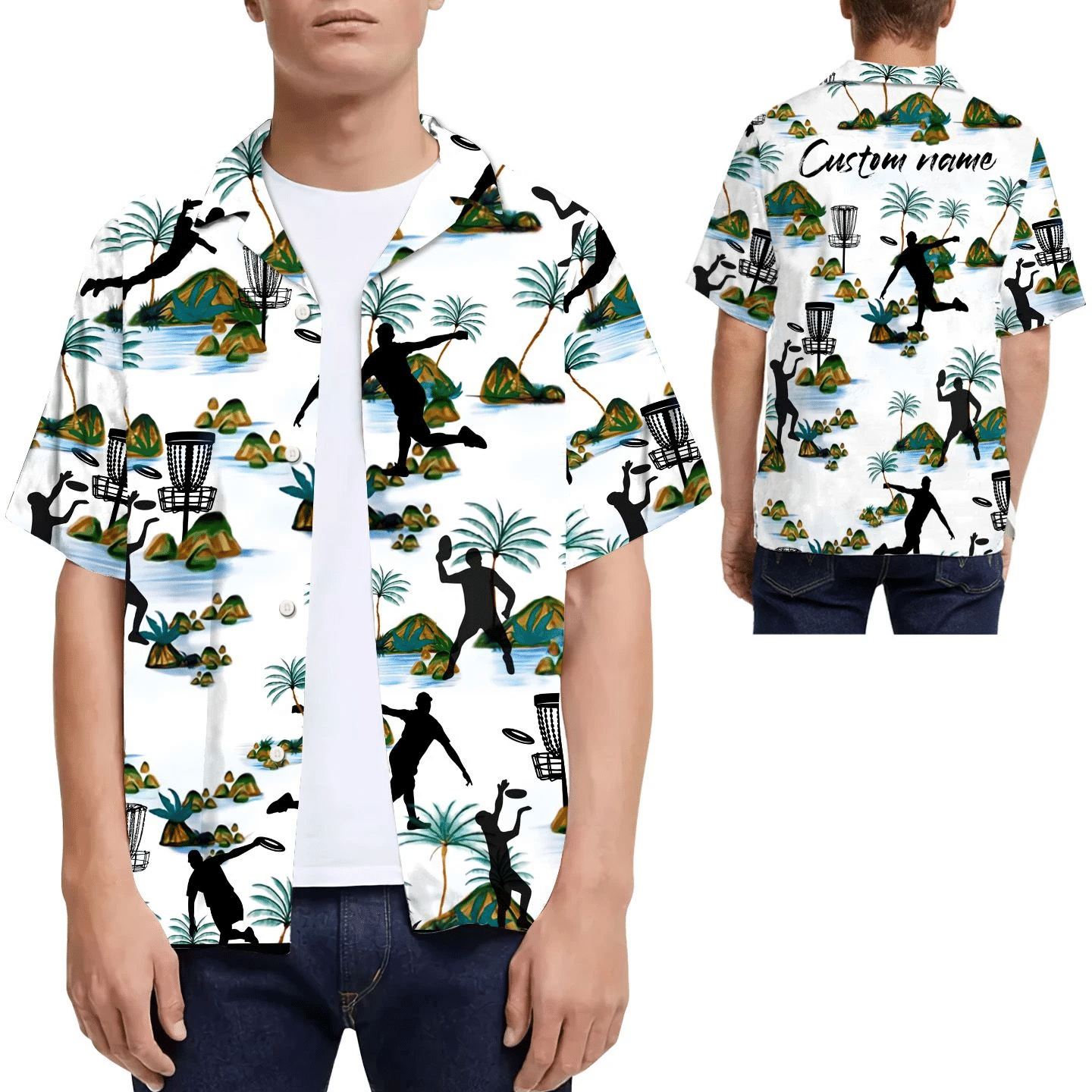 Summer Shirt Disc Golf Tropical Coconut Tree Custom Name Hawaii For Men Sport Lovers Ha1918