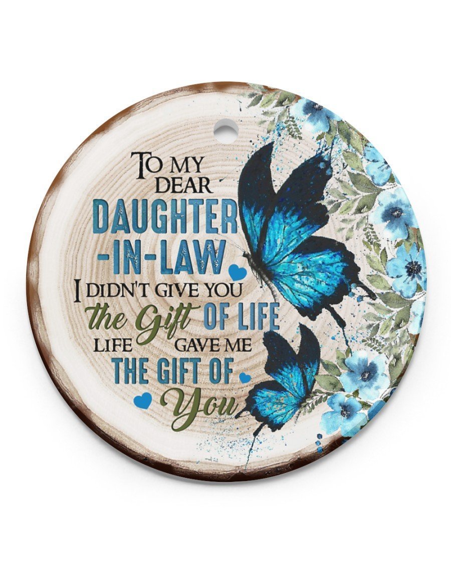 To My Daughter In Law Butterfly Gift Of Life Circle Ornament Gift Porcelain Ceramic Home Decorations Ornament Pendant Gift Ideas For Christmas Tree D Cor