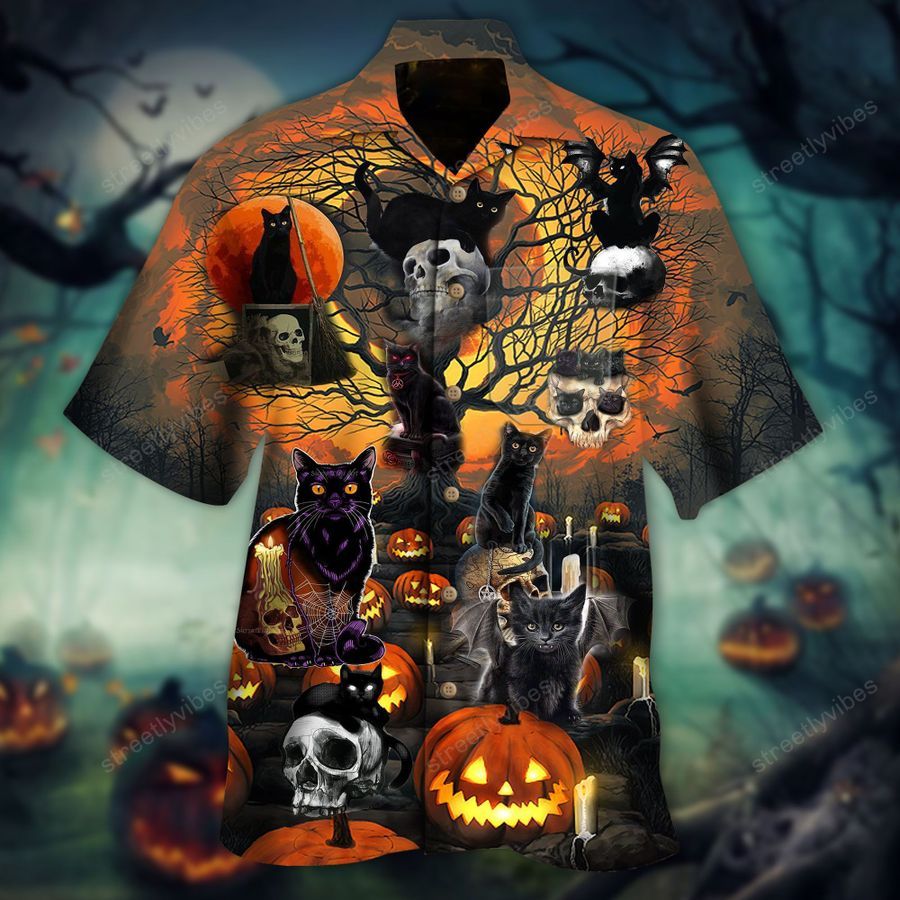 Halloween Gift Cat Pumpkin Hawaiian Shirt Ha35601