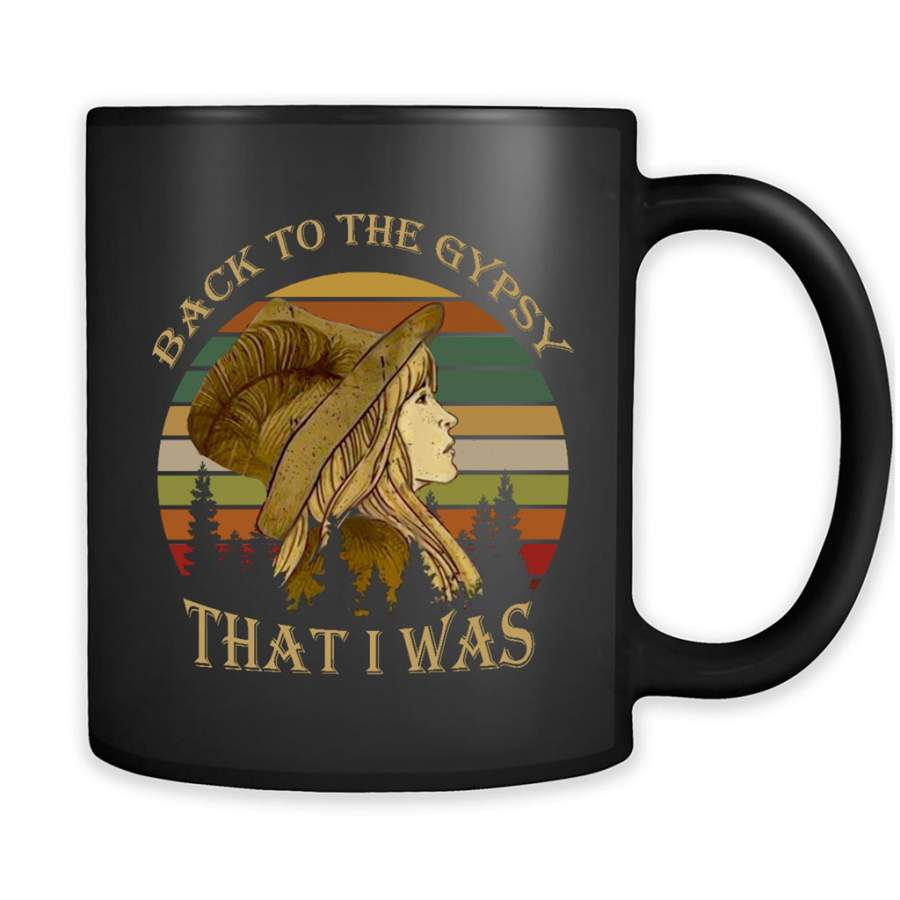 Back To The Gypsy That I Was Classic Vintage Retro Design – Full-Wrap Coffee Black Mug