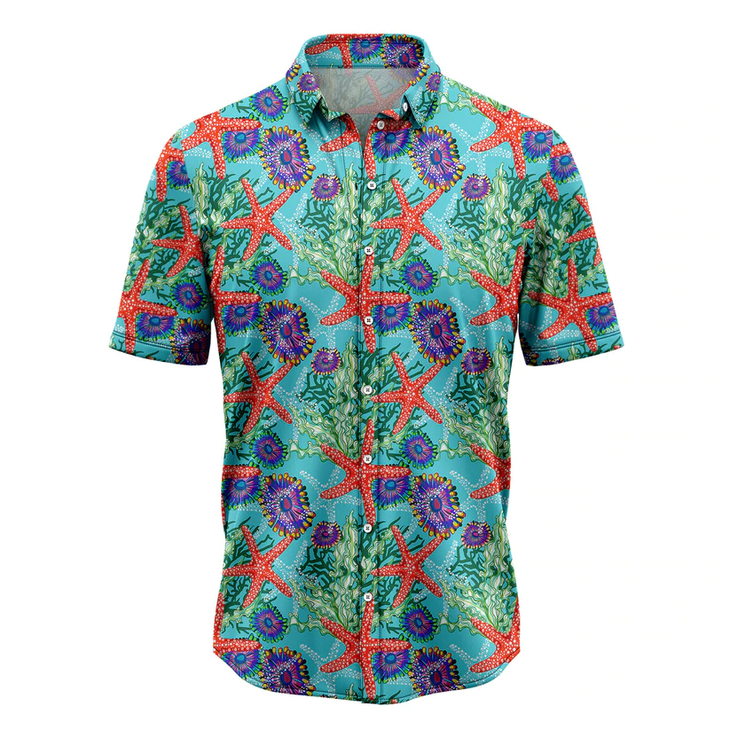 Starfish Underwater Floral Hawaii Summer Hawaii Shirts For Aloha Beach Shirt Ha66056