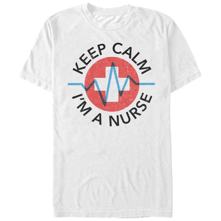 CHIN UP Men’s Keep Calm I’m a Nurse  T Shirt White