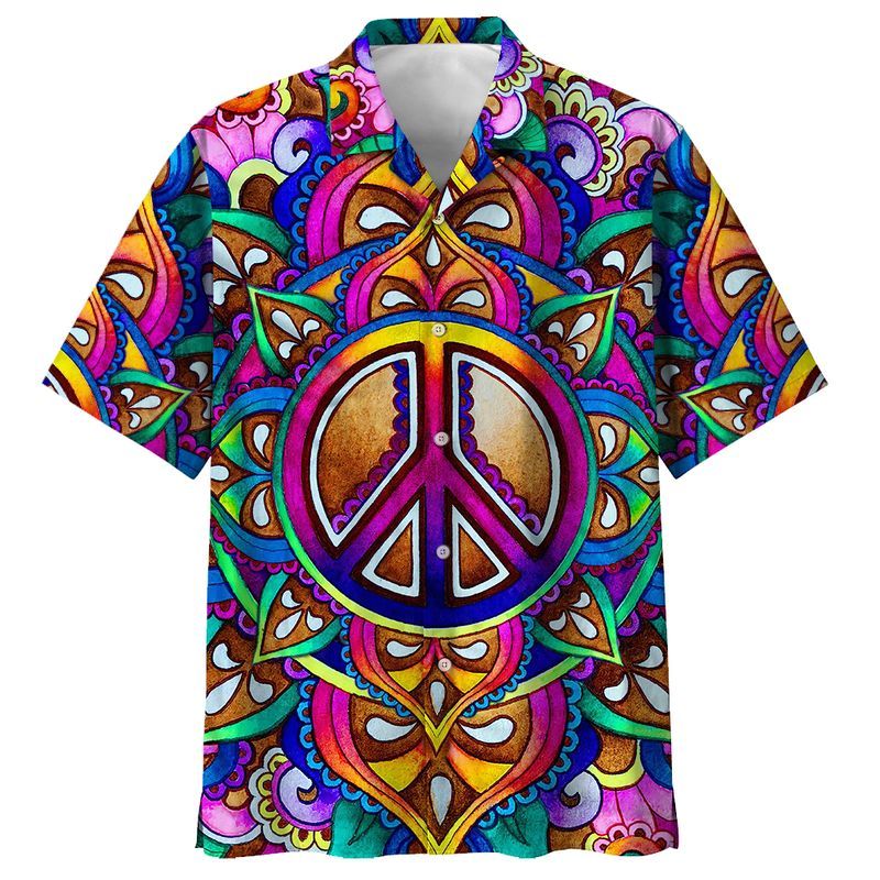 Trippy Peace Sign Colorful Nice Design Unisex Hawaii Shirt For Men And Women Ha70652