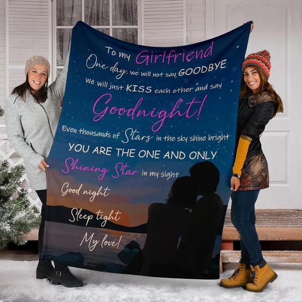 To My Girlfriend We Will Not Say Goodbye Fleece Blanket Gift For Family,Birthday,Girlfriend,Couple,Gift Home Decor Bedding Couch Sofa Soft And Comfy Cozy