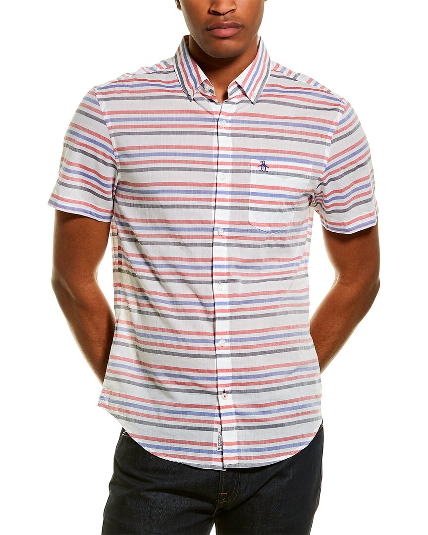 Original Penguin Horizontal Stripe Woven Shirt