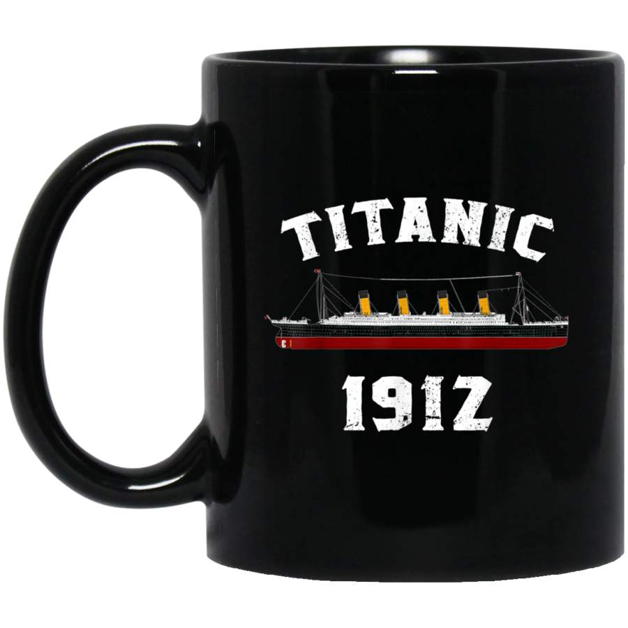 Titanic 1912 April RMS Ship Atlantic Ocean Vintage Sea Art Black Mug