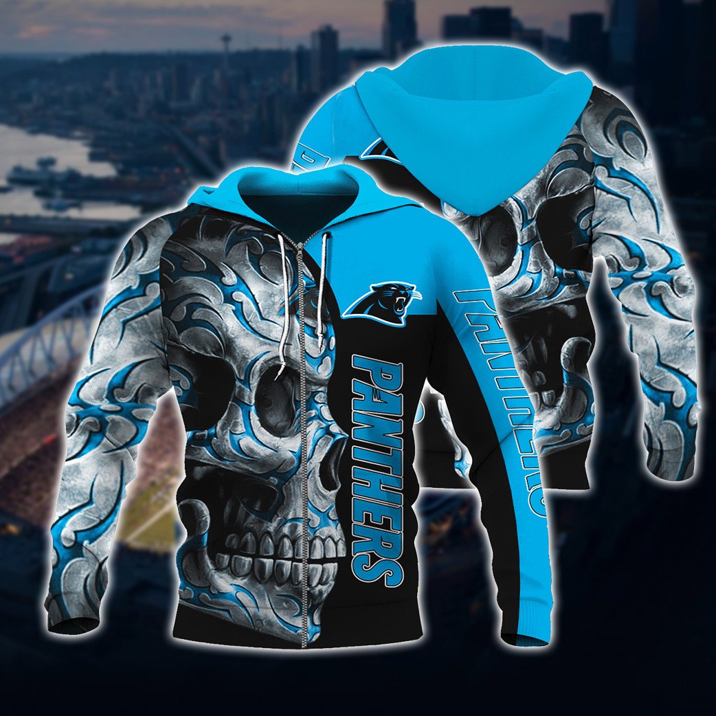 Carolina Football Hoodie, Carolina Football Skull Tattoo Hoodie, American Football Hoodie, Unisex, Hoodie, Zip Hoodie Fashion24Hs