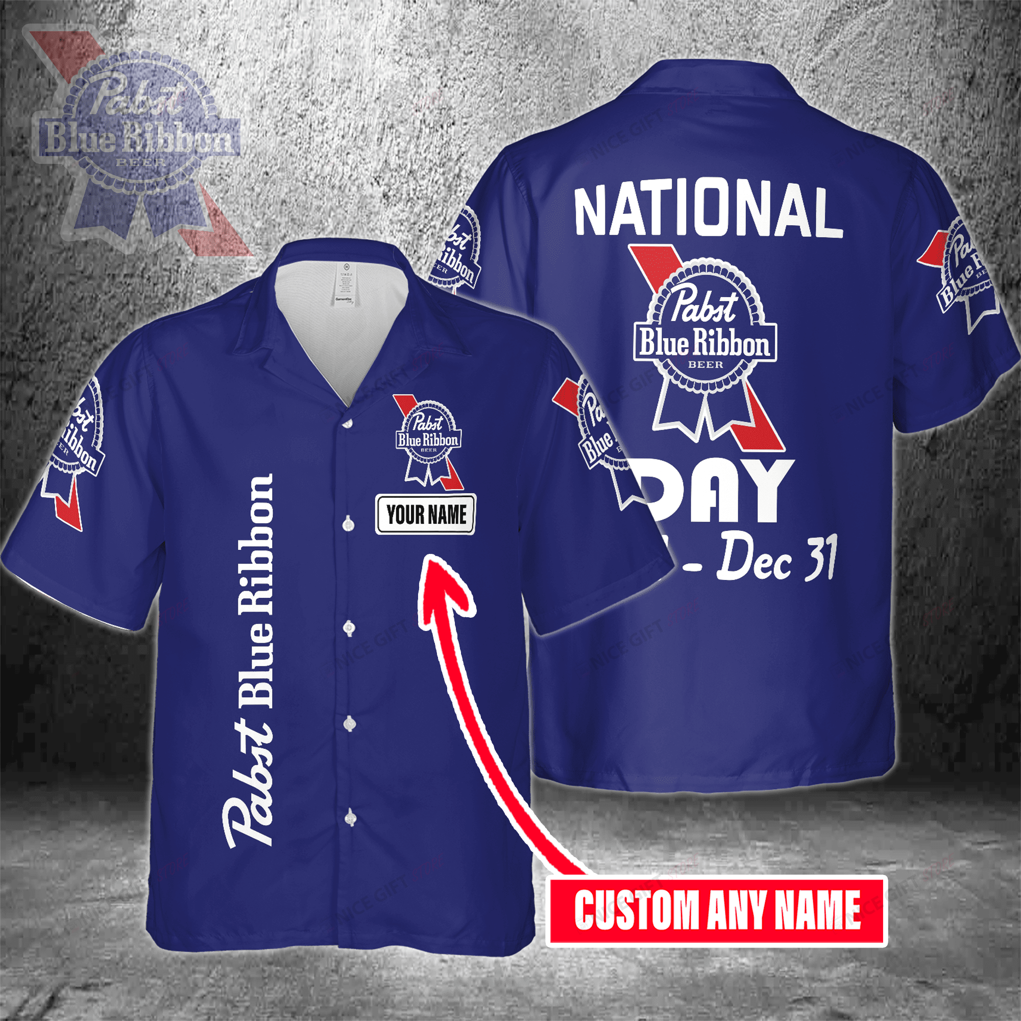 National Pabst Blue Ribbon Day Jan 1 – Dec 31 Custom Name Hawaiian Shirt 3Hs-K2C3