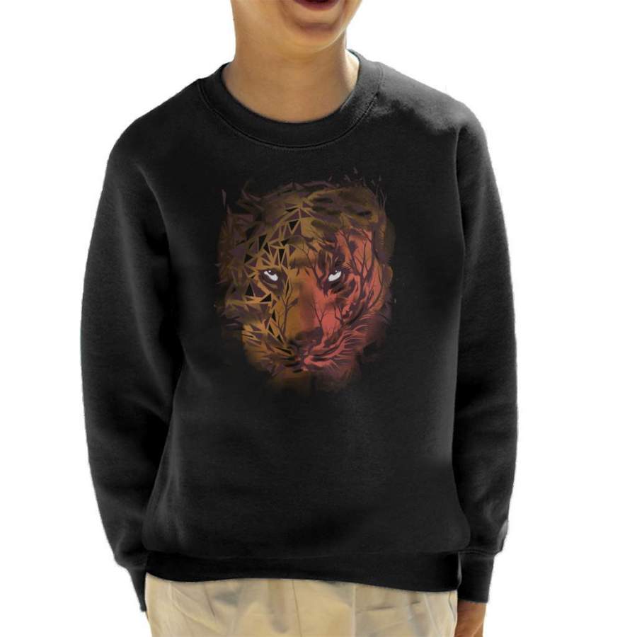 Geometric Tiger Kid’s Sweatshirt